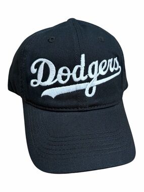 Dodgers Black Baseball Cap with White Script Logo